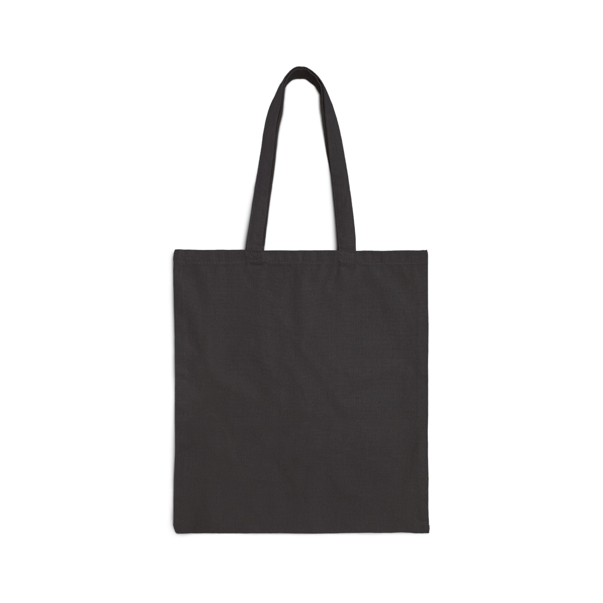 STILL HERE Tote Bag | Minimal Typography, Black Canvas