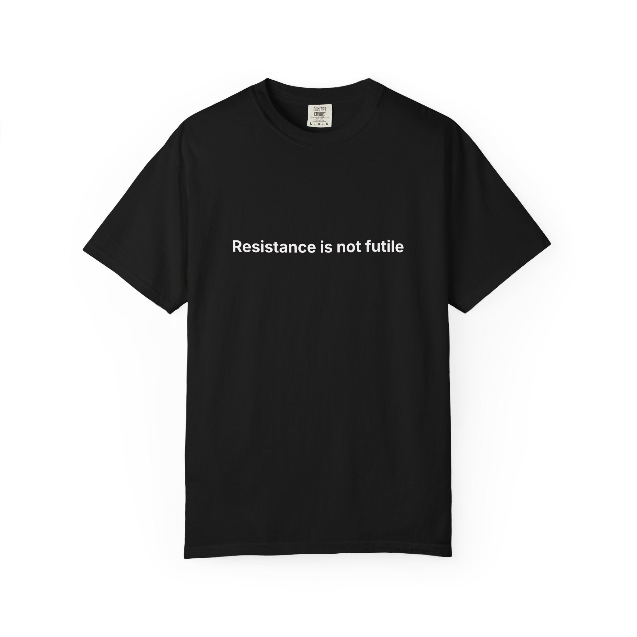 Still Here Serif Text T-shirt | Minimalist Statement Tee